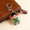 Yousheng Keychain Pendant God of Wealth Charm Acrylic Double-Sided Clear National Keychain Lucky Yuanbao