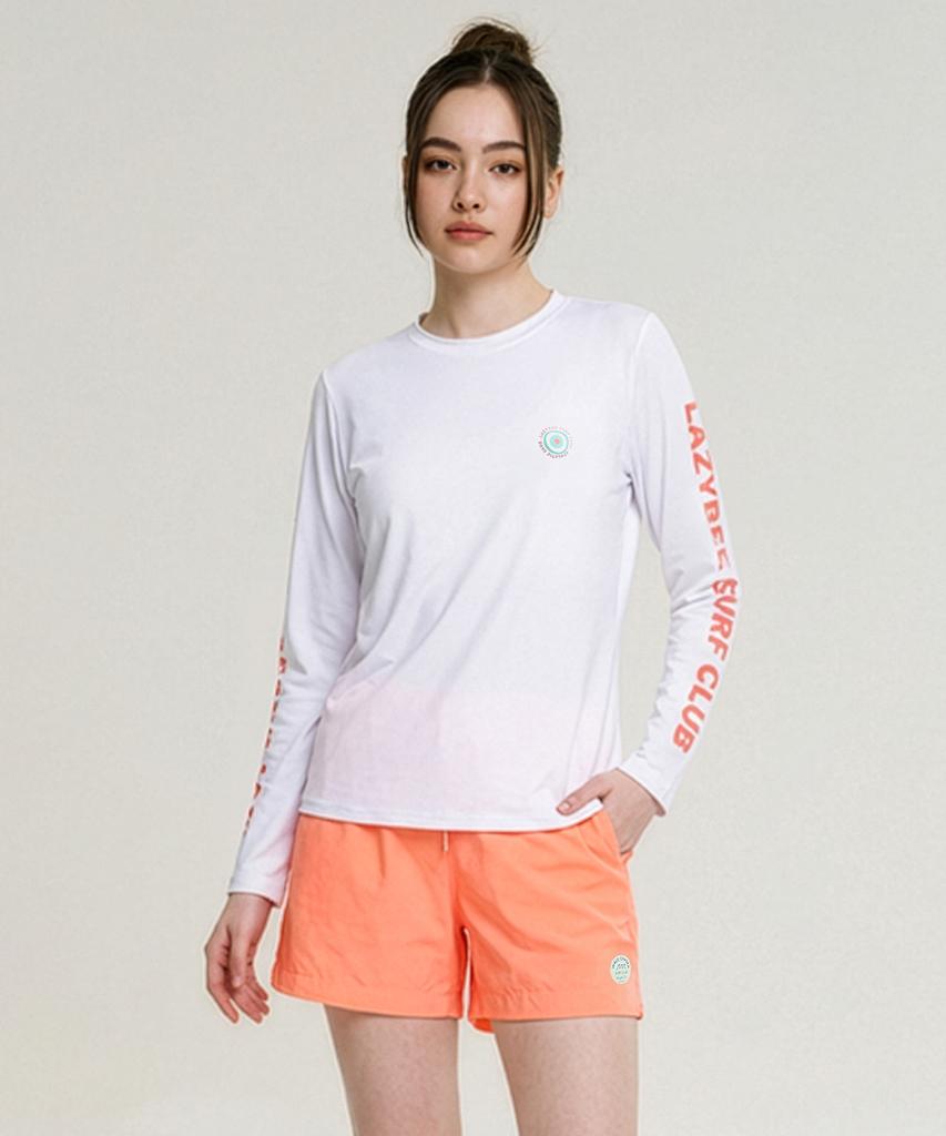 Leijibi [Set] Lettering Loose Fit Long Sleeve Rash Guard + Swimsuit Shorts Set W (3 Colors)