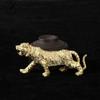 Solid Brass Big Tiger Statue Desktop Ornament Tea Pet Gold Color Animal Figurines Paperweight Home Decoration Crafts Accessories