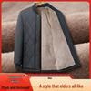 Men's Thickened Velvet Cotton Jacket for Elderly - Dad's Winter Coat