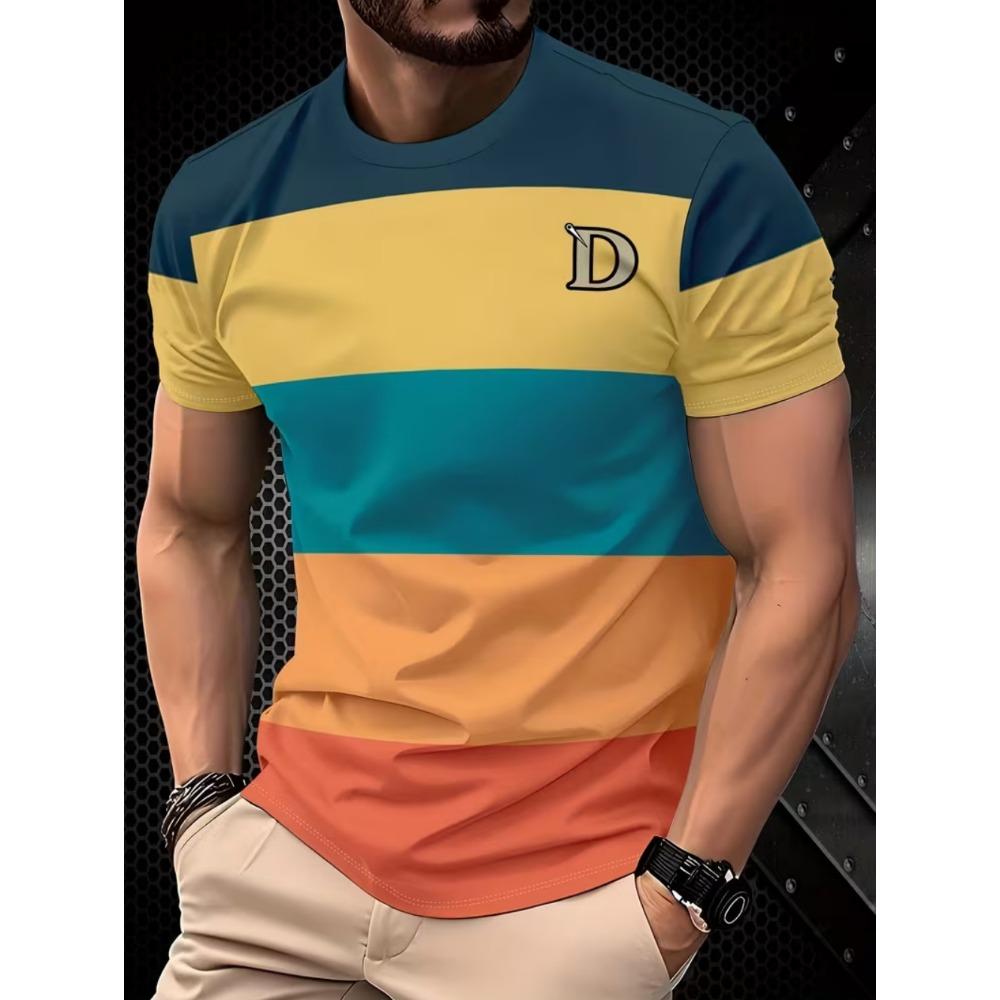3D Print Mens O-Neck Short Sleeved Tee Street Daily Fashion T-Shirt for Men Vintage Summer Tops
