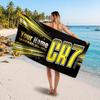 Cristiano Ronaldo Custom Beach Towel, Personalized Name Text Print, Football Logo Soft Quick‑Dry Towel Holiday Gift