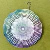 2D Metal Mandala Flower Wind Spinner Octagonal Design Blue Purple White Patterns Indoor Outdoor Decor Thanksgiving Christmas Gift Durable Easy To Hang
