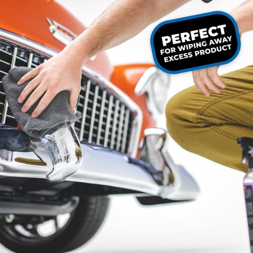 The Rag Company Edgeless 365 40x40cm (10 Count) Multi-Purpose Towels for Car Washing, Detailing, and More, Gray