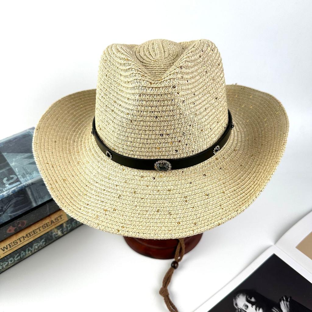 Hot-selling New Western Denim Straw Hat Spring and Summer New Men's and Women's Seaside Beach Travel Sunscreen Visor