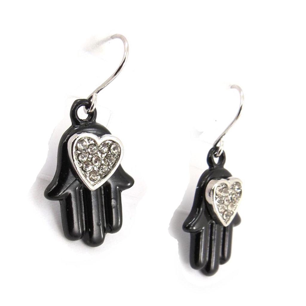 Les Trésors De Lily [J7714] - Designer-Ohrringe 'Fatma' schwarz weiß