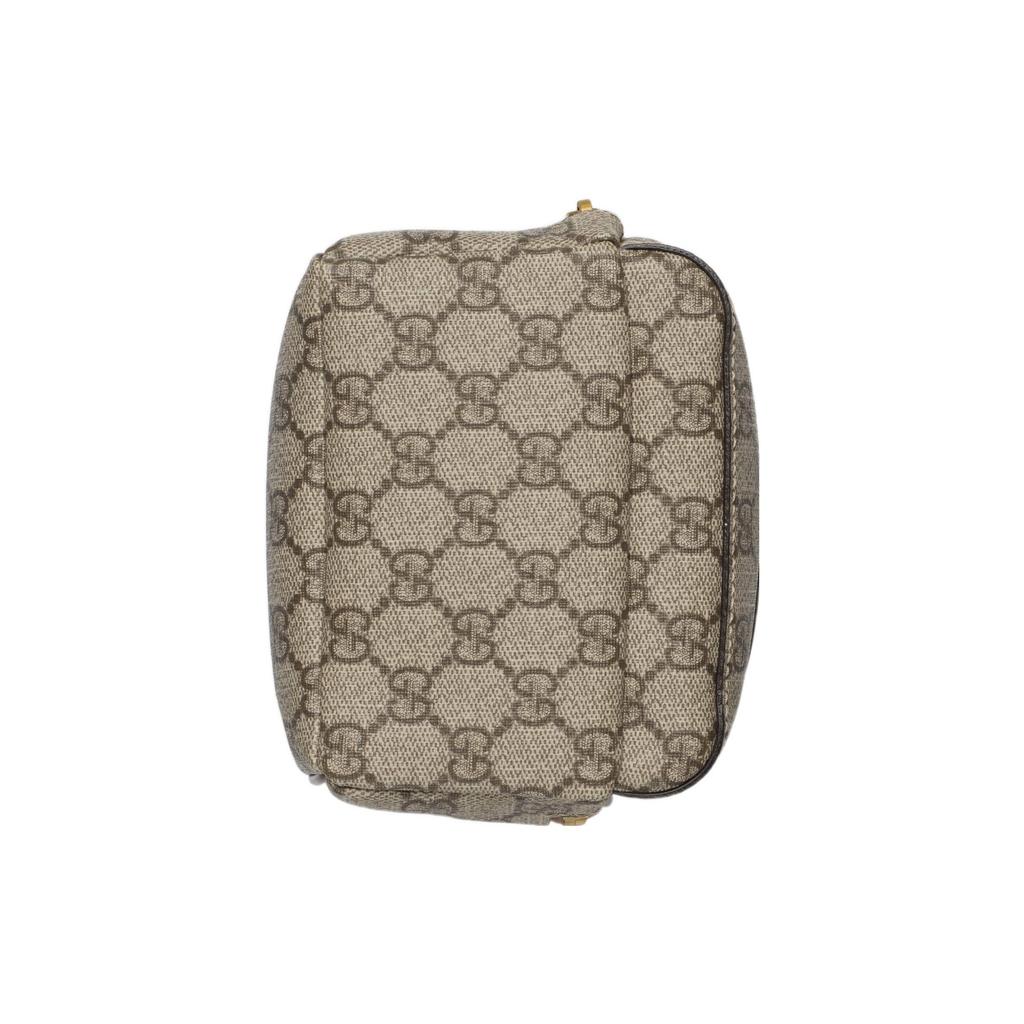 Gucci GG Supreme Mini Backpack, Beige Ebony Canvas Brown Leather Trim Gold Hardware, Men's Backpacks for Daily Shopping Travel 725654-92TCG-8563