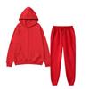 Men's Solid Color Plus Velvet Hooded Sports Set - Zipper Long Sleeve, Warm for Autumn/Winter