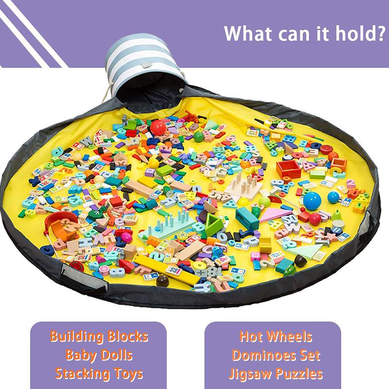Slide Away Toy Clean-up Storage Bag Play Mat Foldable Storage Containers Portable Storage Baskets