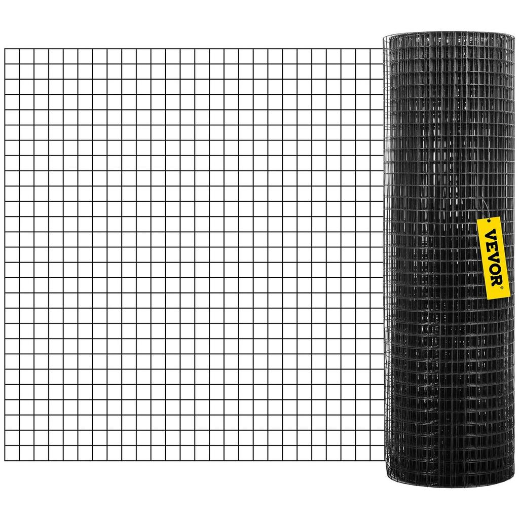 Hardware Cloth, 24\" X 100\' & 1\"x1\" Mesh Size, Galvanized Steel Vinyl Coated 16 Gauge Chicken Wire Fencing with A Cutting Plier & A Pair of Fabric
