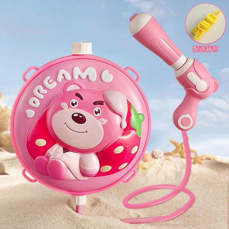 Children's backpack water gun toys 1pcs summer pull-out bared water gun beach water fight water play toy spray gun
