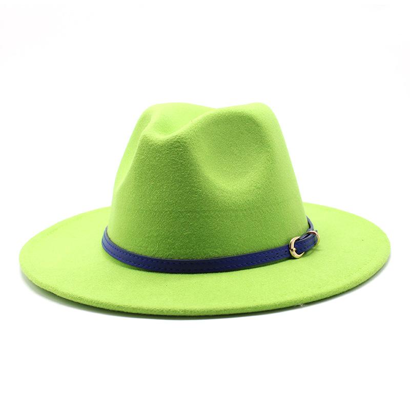 British Style Men And Women Jazz Woolen Hat Big Eave Hat Classic Woolen Hat