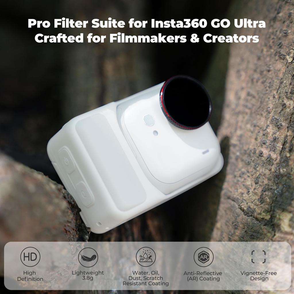 Freewell Helles Tageslicht-Filterkit für Insta360 GO Ultra Filter für Polarisation und Lichtkontrolle bei hellen Bedingungen – ND8/PL, ND16/PL, ND32/PL &