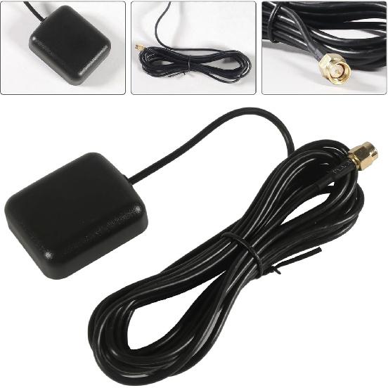 GPS Navigation Antenna with SMA Male Connector Vehicle Waterproof Active GPS Antenna for Car Stereo Head Unit GPS Navigation System Module Truck