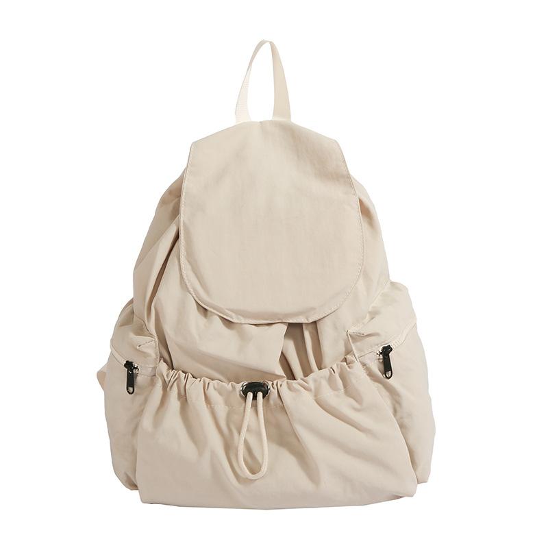 Korean version of fashionable nylon solid color schoolbag spring new versatile lightweight travel bag large capacity student bag women