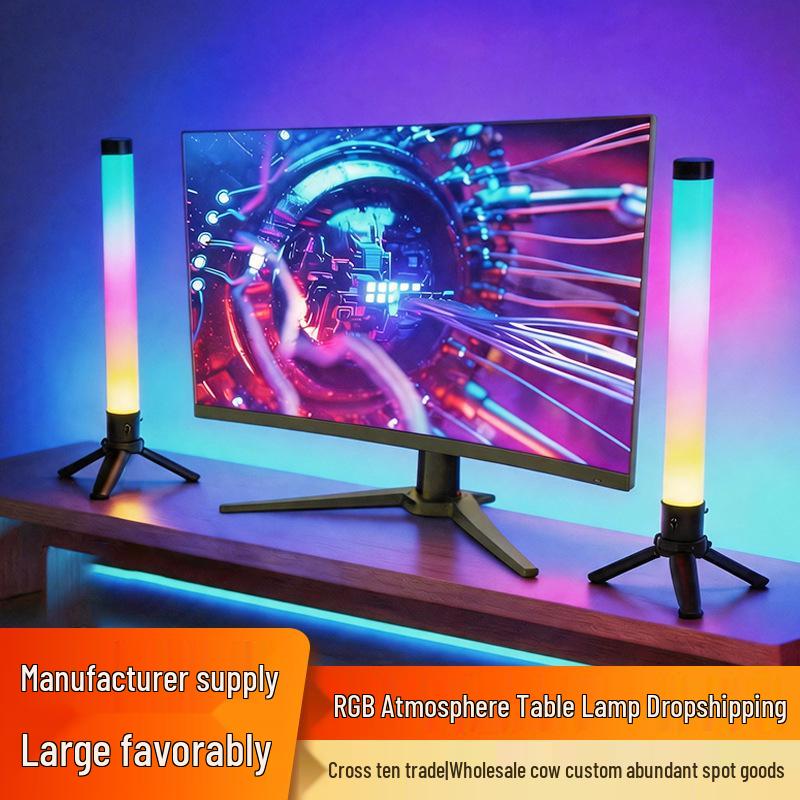 Sound-Activated LED Atmosphere Light - 360° Desktop Illumination for Gaming, Living Room, Bedroom