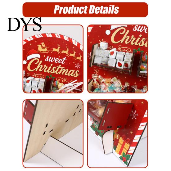 Acrylic Dessert Organizer for Parties Christmas Tree Wooden Candy Display Stand, Drawer Dustproof Snack Box Party Table, Holiday Treat Holder, Festive