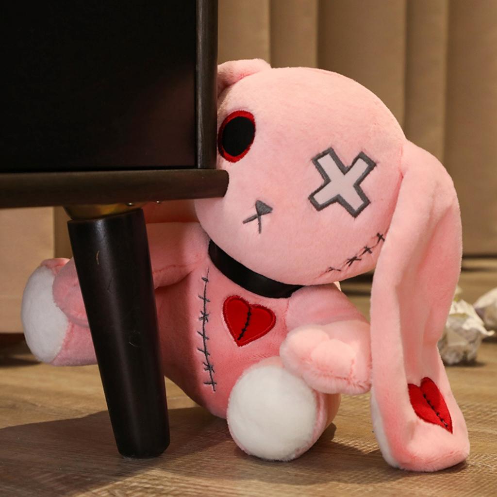 Spooky Gothic Stuffed Rabbit Plush Toys Spooky Gothic Bunny Stuffed Animal Cute Horror Dreadful Doll For Kids Halloween Gift