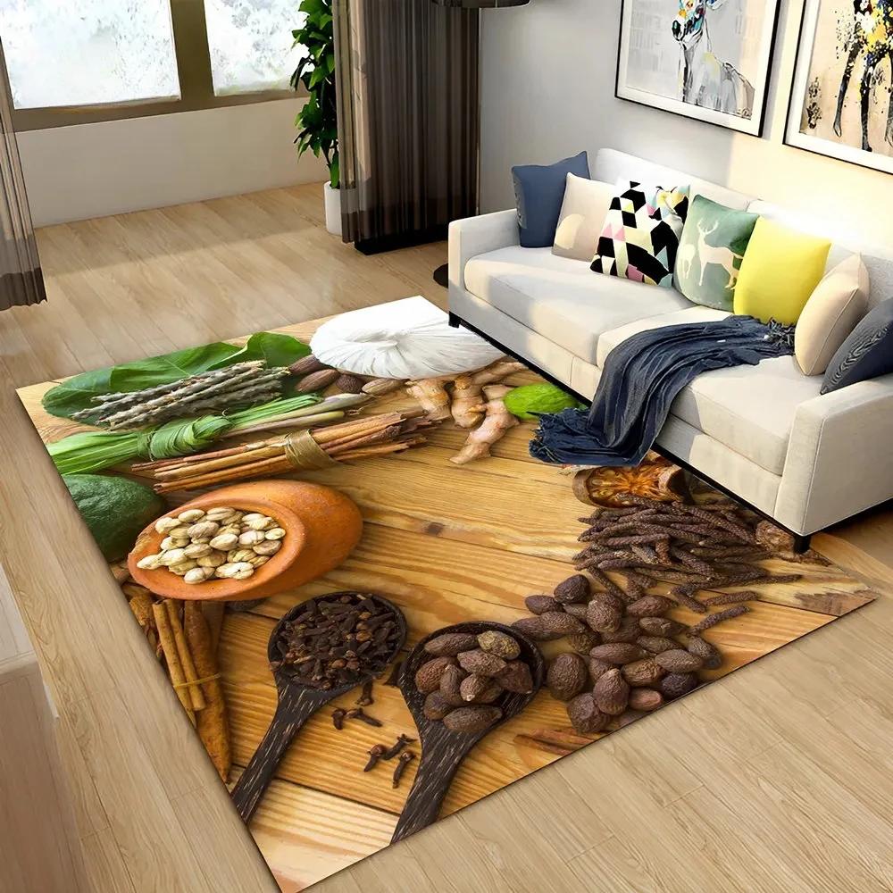 Modern Kitchen Spice Seasoning Grain Pattern Decorative Carpet Restaurant Entrance Door Cushion Home Floor Mat Rug Home Decor