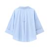 1116 spring and summer new European and American style women's loose sleeve lapel solid color casual poplin shirt 8191111