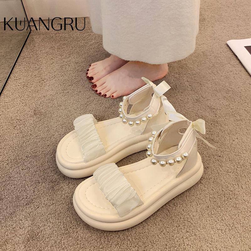 Trendy Non-slip Sandals 2025 New Summer Platform Fashion Beach Roman Senior Fairy Style with Skirt Tide