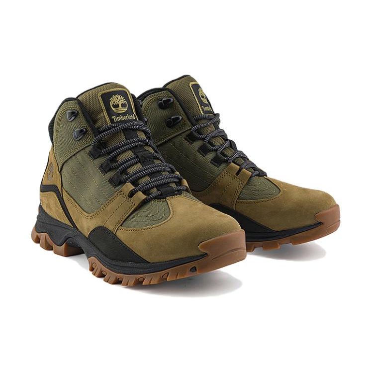 Timberland Comfortable Versatile Slip-Resistant Durable Mid-Top Outdoor Functional Shoes Men Shoes Olive-Green A6BNN