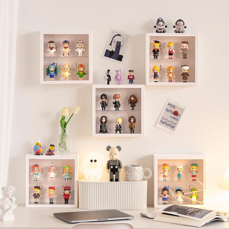 Wall-Mounted Display Rack: Pull-Out Cloth Hanging Cabinet for Blind Box and Pop Mart Figures