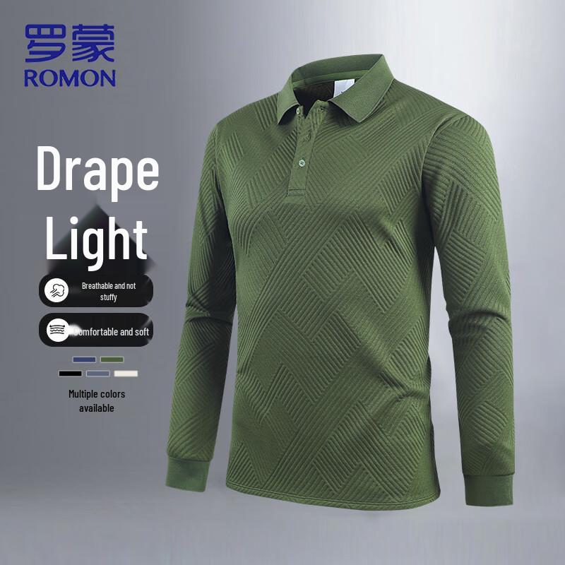 

ROMON Men s Long Sleeve Polo Shirt 5XL