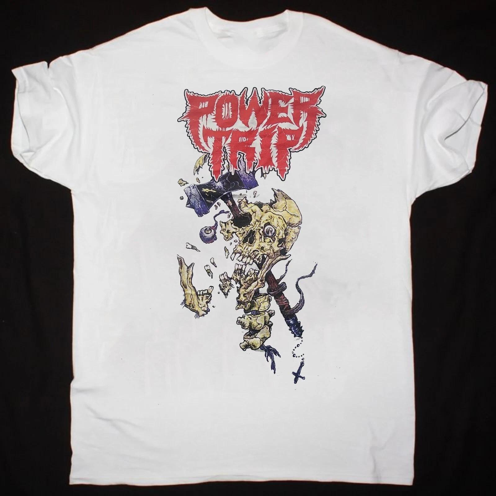 Men s and Women s T-shirts Power Trip Band Concert White T-Shirt Cotton Gift For Fan XS