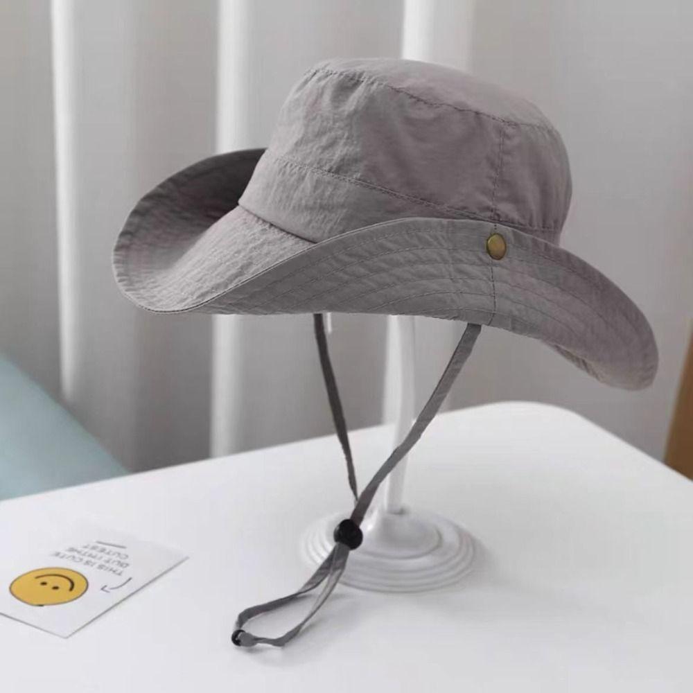Korean Style Children's Fishmen Hat Drawstring Kid Summer Sun Hat  Mountaineering Cap