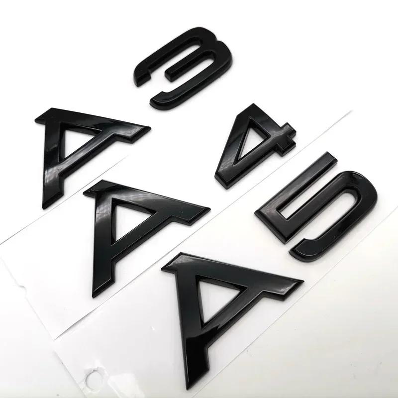 3D ABS Chrome Black Rear Trunk Emblem Badge Sticker Decals For f2 A1 A3 A4 A5 A6 A7 A8 Q2 Q3 Q5 Q7 Q8 TT Car Accessories