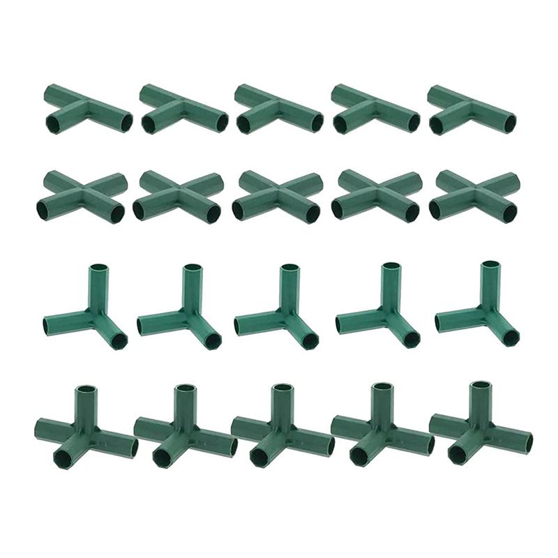 

20pcs Greenhouse Frame Connectors Heavy Duty Plastic Pipe Fittings for Gardening Drip Tubing Flower Stands & Plant Stakes