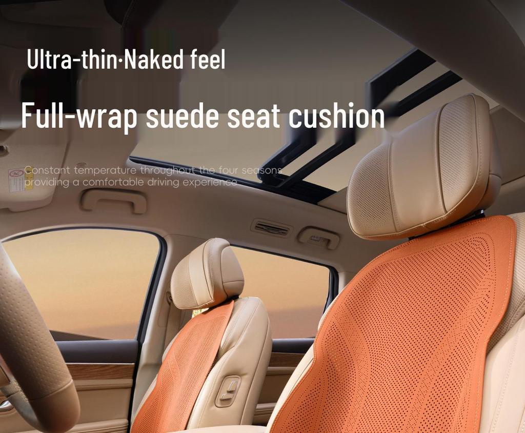 Denza Four Seasons Breathable Car Seat Cushion - Comfortable, Thin Plush, Single-Piece Cover