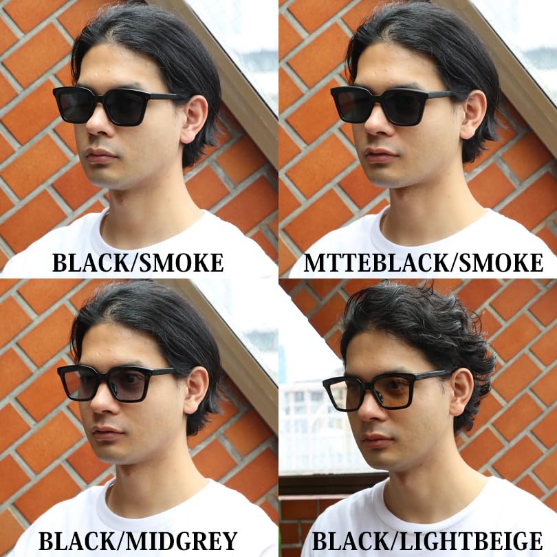 (Eight) Square Sunglasses for Men and Women, Big Frame, Street Style, Comes with Dedicated Case, BlackSmoke F