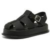 Summer New Women's Leather Bag Head Sandals Women's Casual Platform Pig Cage Shoes Woven Fashion Women