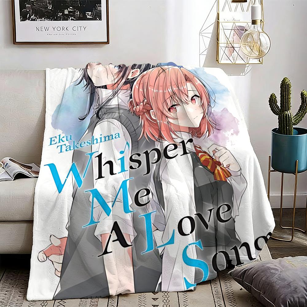 Anime Whisper Me a Love Song Throw Lightweight 240g Flannel Blanket Soft Skin-friendly for Summer Cooling 75X95CM