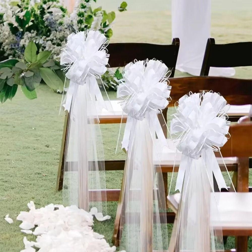 White Wedding Bow Large White Wedding Bow Big Church Wedding Pew Bows Bridal Shower