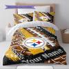 Naam Op Maat Pittsburgh Steelers Patroon Beddengoed Set Dekbedovertrek Kussensloop Huisdecoratie Cadeau (1 dekbedovertrek + 2 kussenslopen, zonder binnenkussen)