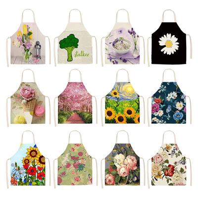 Kitchen Floral Pattern Chef Apron Women's Fashion Apron Home Stain Resistant