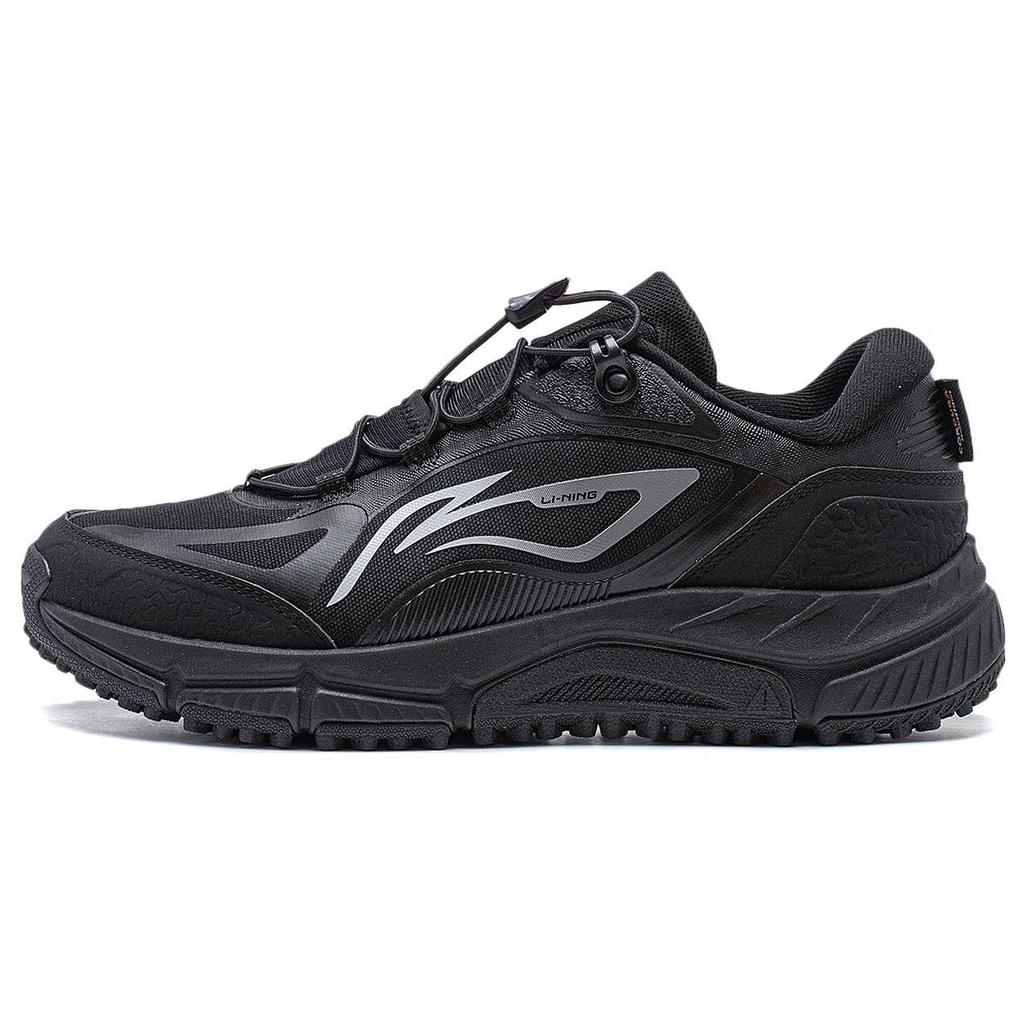 Li Ning Slip Resistant Low top Water Repellent Technology Running Shoes Men's Black ARNT009-1