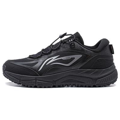 Li Ning Rutschfest Niedrig geschnitten Wasserabweisende Technologie Laufschuhe Herren Schwarz ARNT009-1