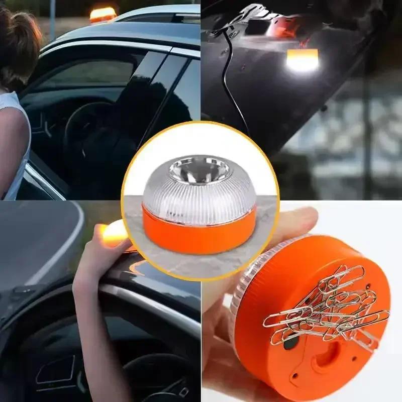 2026 Led Car Emergency Light Flashlight Magnetic Induction Strobe Road Accident Lamp Beacon Safety Accessory