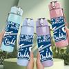 1PC I Want To Be Just Like My Daddy Print 750ml Color Plastic Sports Water Bottle Leakproof Flip Straw Lid Suitable for Sports Office Home Use