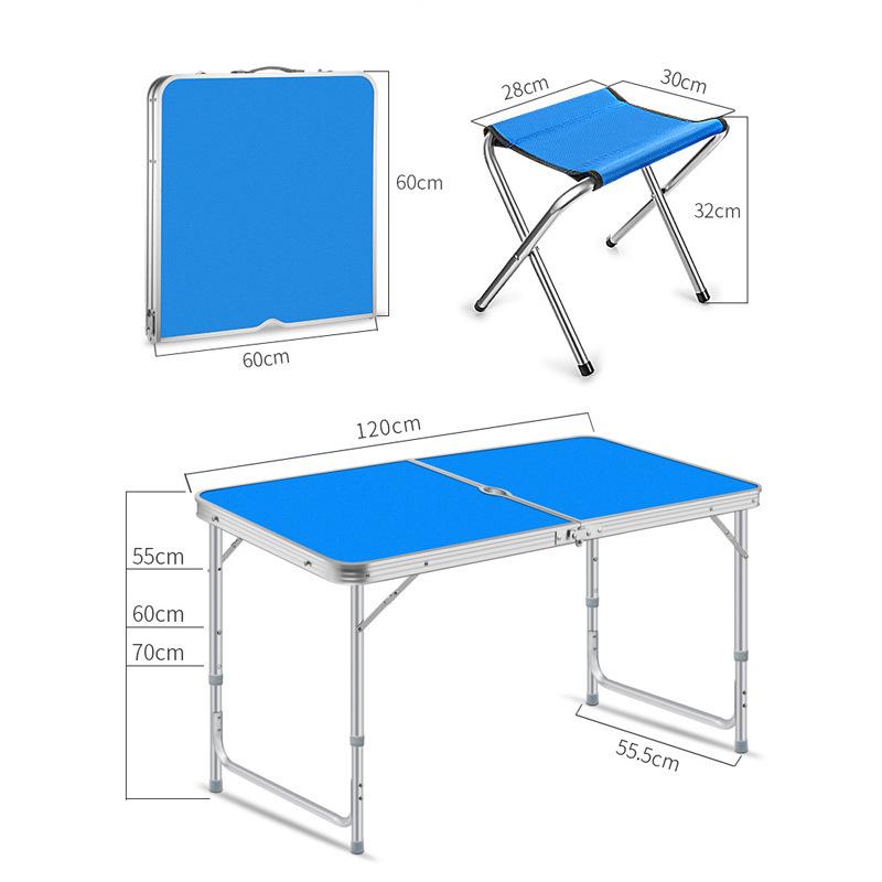 Portable Aluminum Alloy Folding Table and Chair Set for Outdoor Camping and Street Stalls