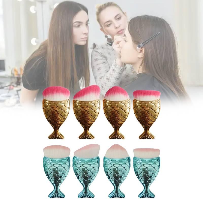 Mermaid Themed Cosmetic Brush Durable Plastic Handle Professional Supplies Home