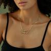 UWIN 2-lagige personalisierte Namensschild-Anhänger Halskette aus Edelstahl, anlaufgeschützt, personalisierter Schmuck
