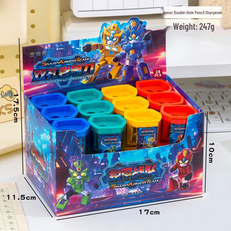 Dual-Hole Cartoon Pencil Sharpener - Creative Candy Design, Durable, Perfect Small Gift for Primary Students