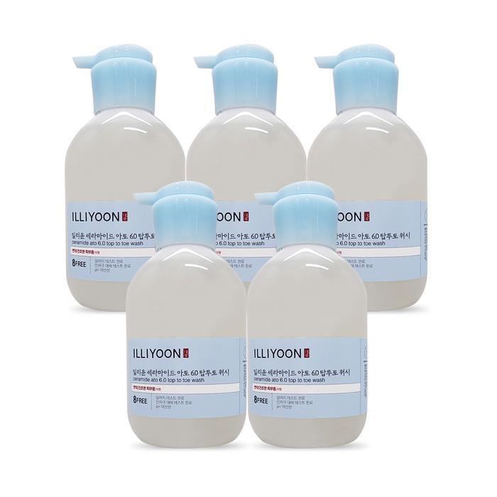 ILLIYOON Ceramide Ato 6.0 Top-to-Toe Wash 500ml Mildly Acidic Shampoo and Conditioner (5ea)