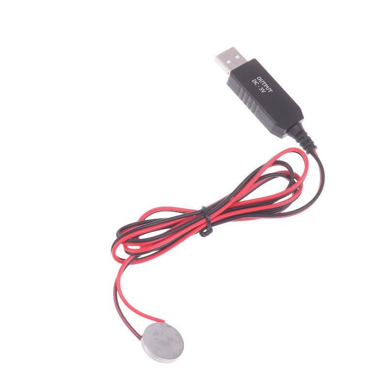 Usb To 3V Cr2032 Fake Battery Charger Cord With Switches Power Supply Cable For Watch Microphone Toy Remote