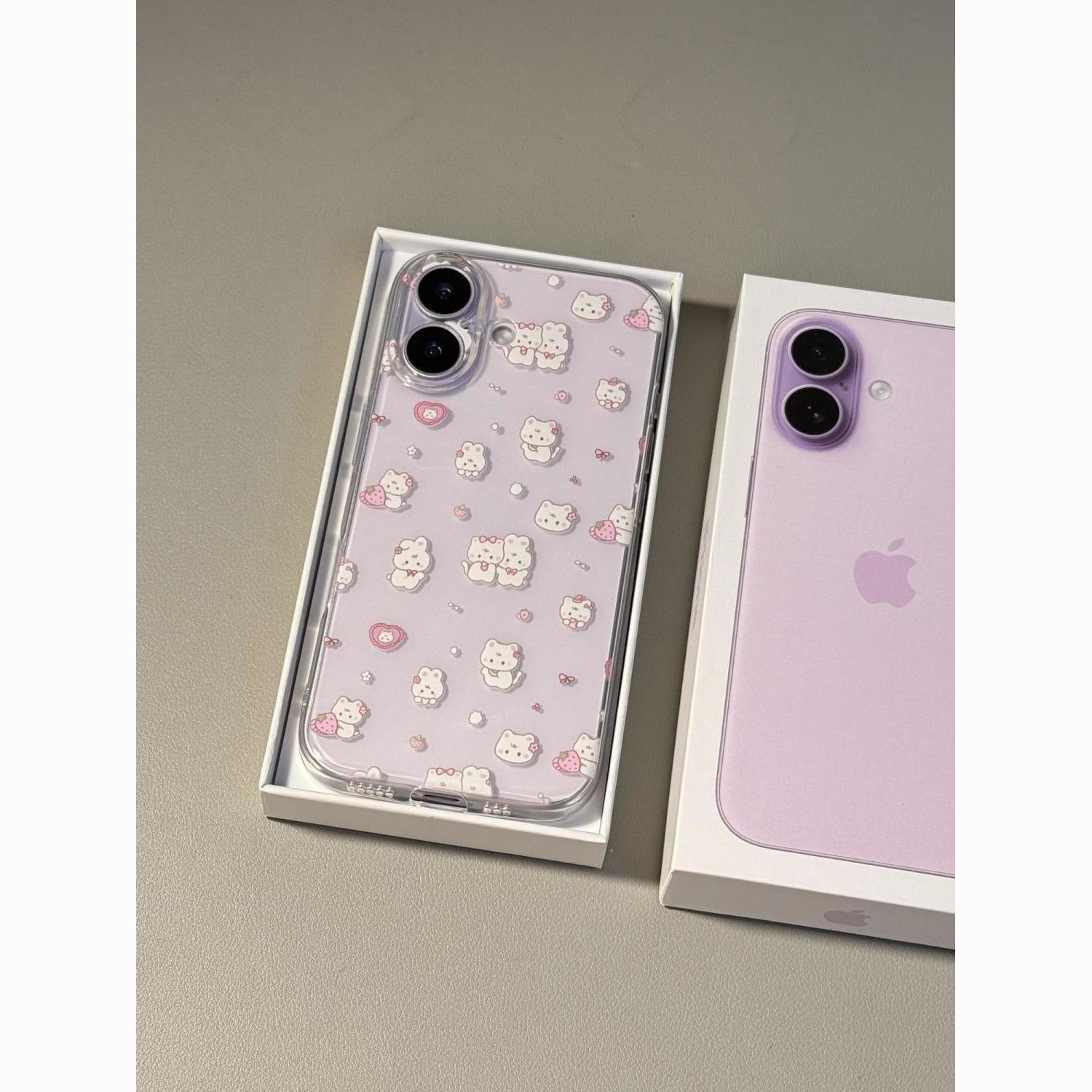 

Korean Style Transparent Phone Case - Cute Design, Precise Cutouts, Soft Material - Compatible with Apple 17 Pro Max, 15, 14, 13, 12 & XR XS Max